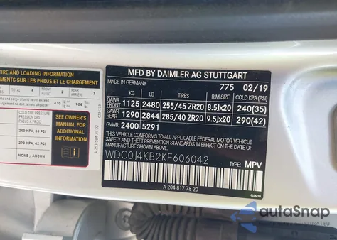 2019 Mercedes-Benz Glc Coupe 300 4Matic z USA, uszkodzony, nr VIN WDC0J4KB2KF606042